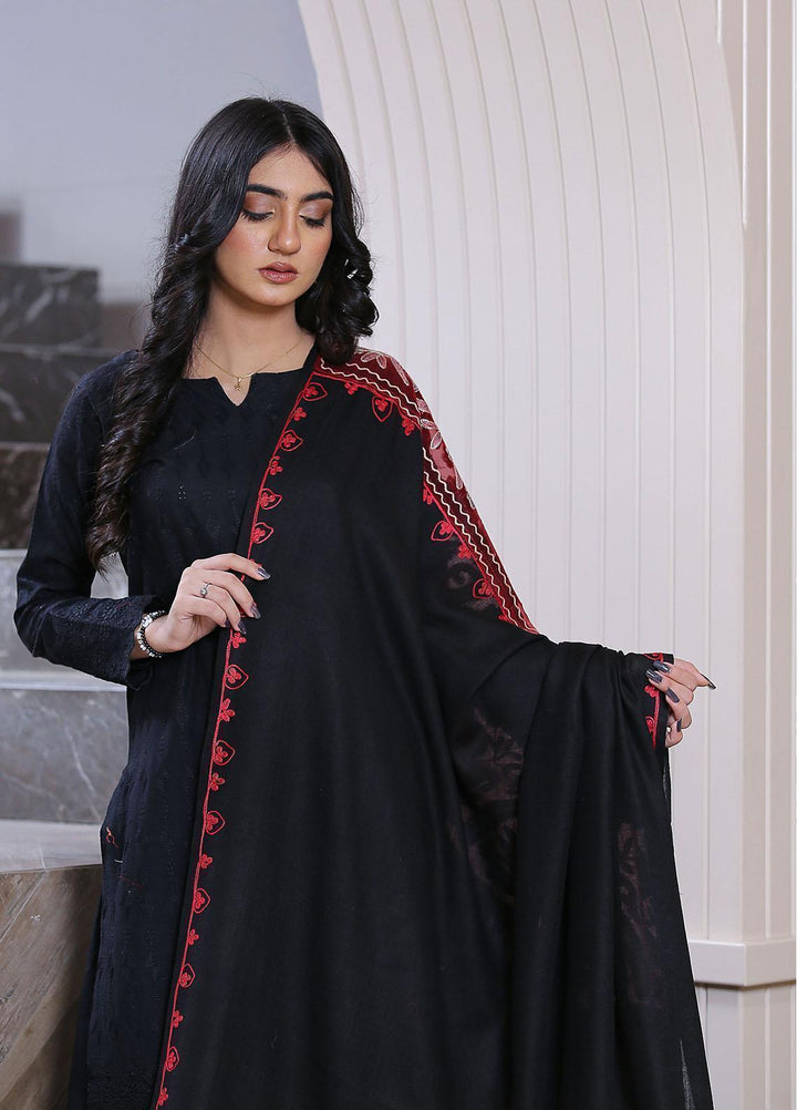 Sanaulla Exclusive Range  Pashmina  KPS 781 D-03 Black 2 - Women Shawls