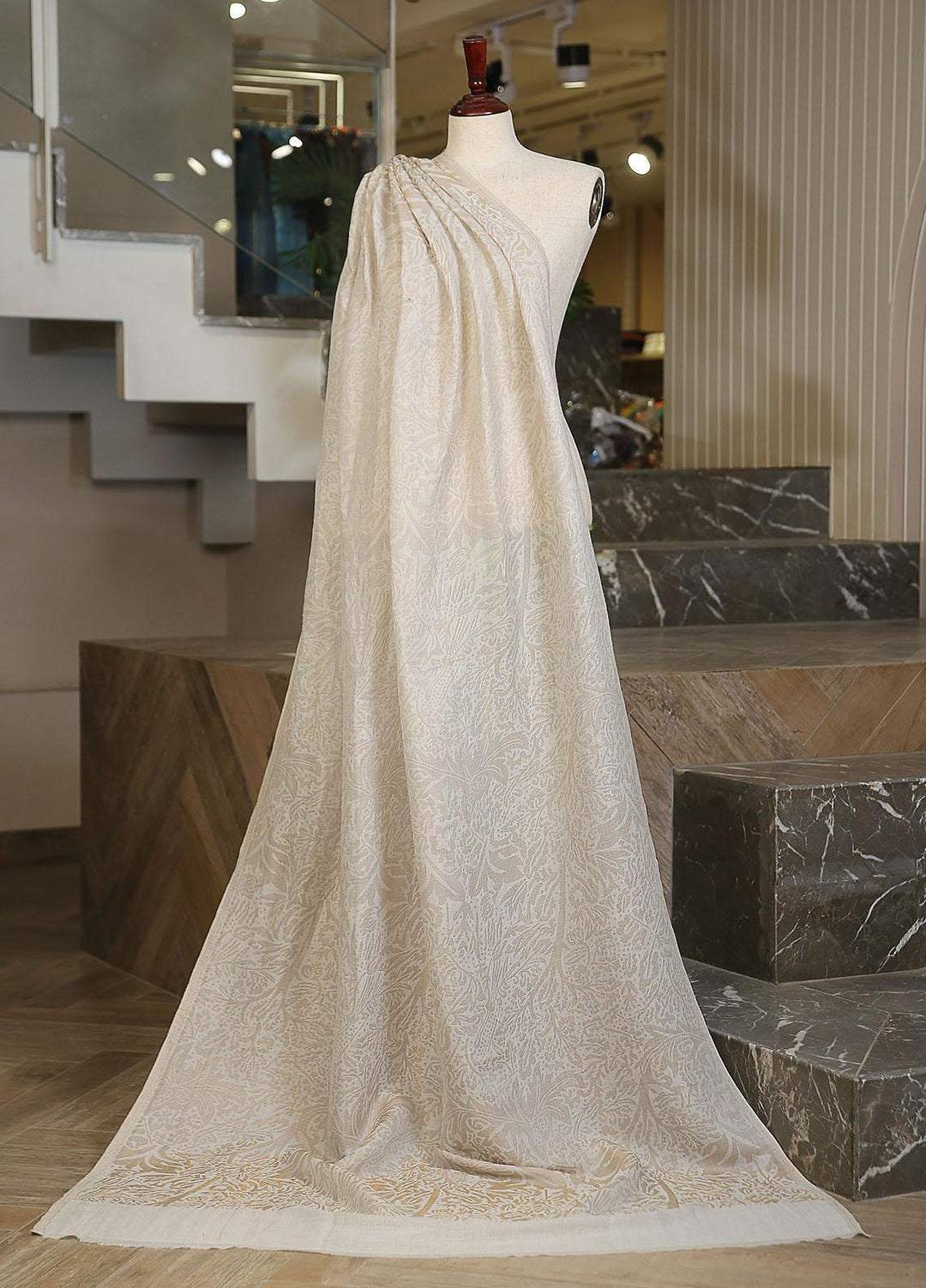 Sanaulla Exclusive Range  Pashmina  KPS 781 D-28 Off White - Women Shawls