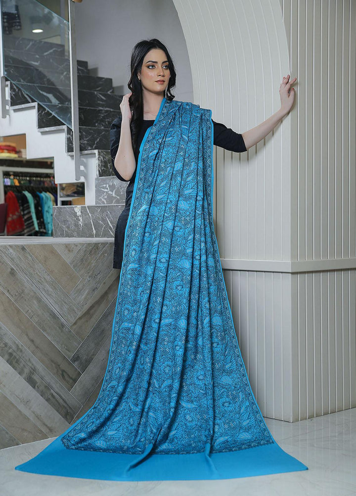 Sanaulla Exclusive Range  Pashmina  KPS 781 D-56 Ferozi - Women Shawls