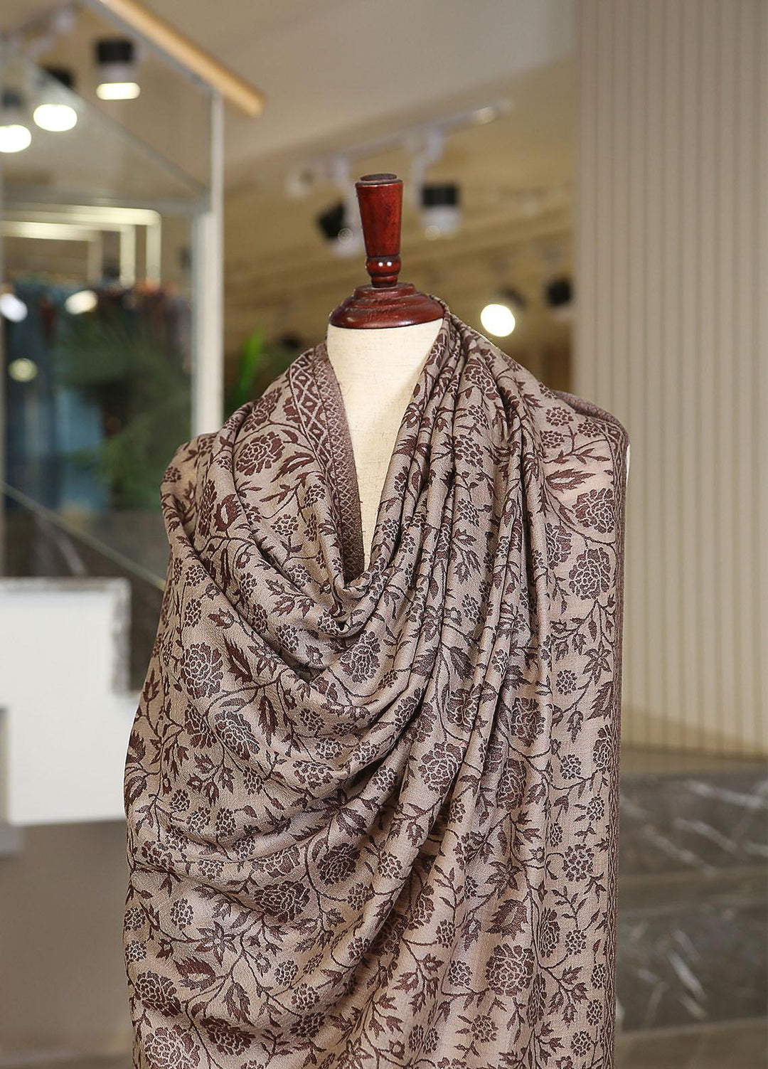 Sanaulla Exclusive Range  Pashmina  KPS 781 D-30 D Brown 1 - Women Shawls