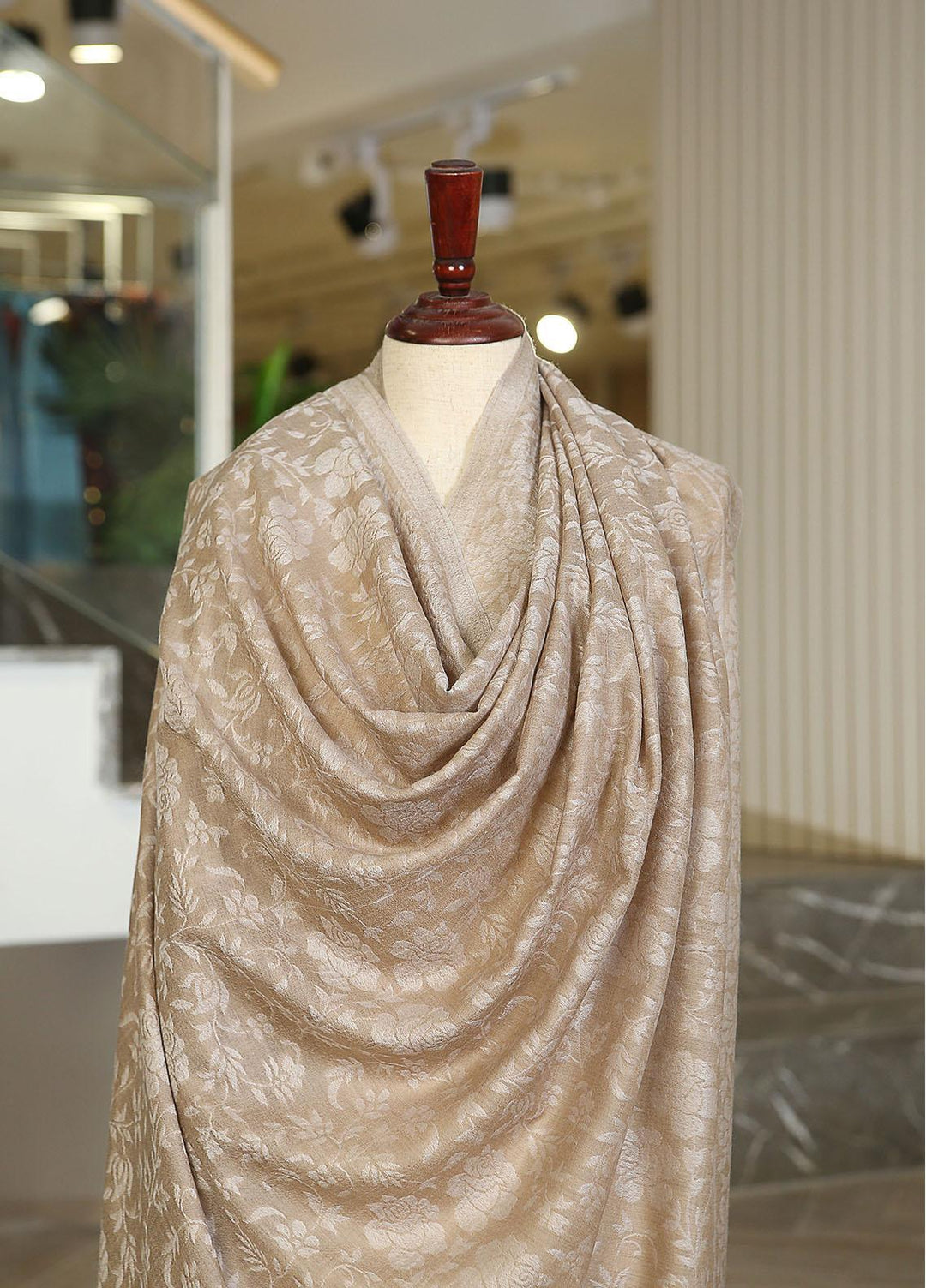 Sanaulla Exclusive Range  Pashmina  KPS 781 D-30 L Brown 1 - Women Shawls