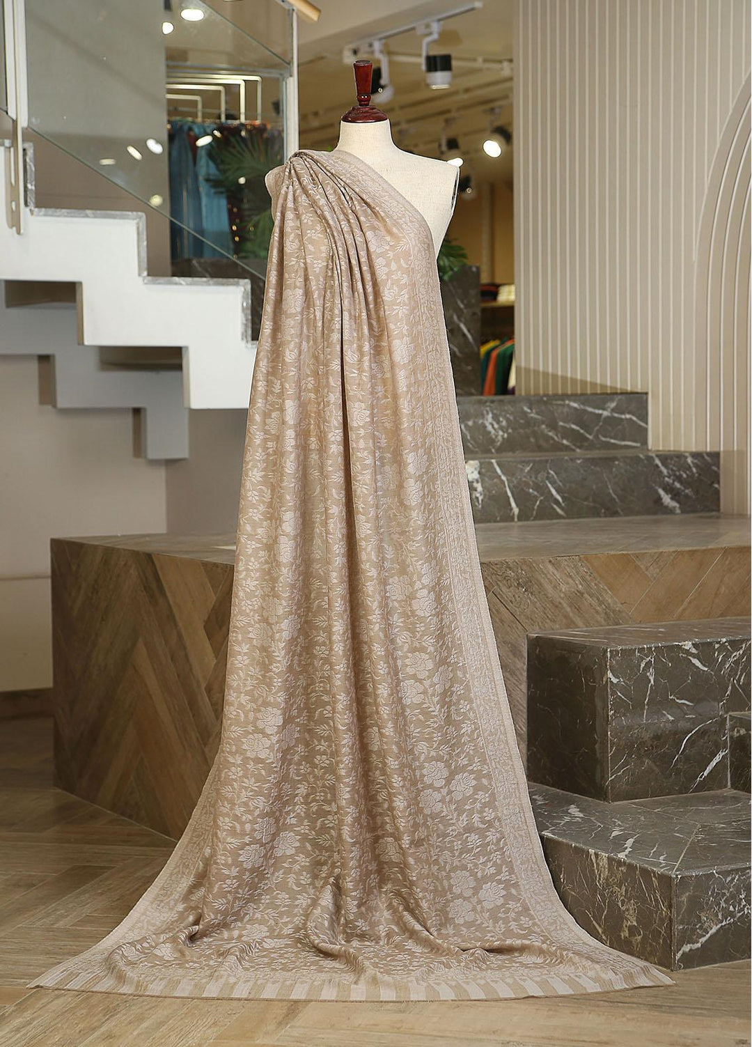 Sanaulla Exclusive Range  Pashmina  KPS 781 D-30 L Brown 1 - Women Shawls