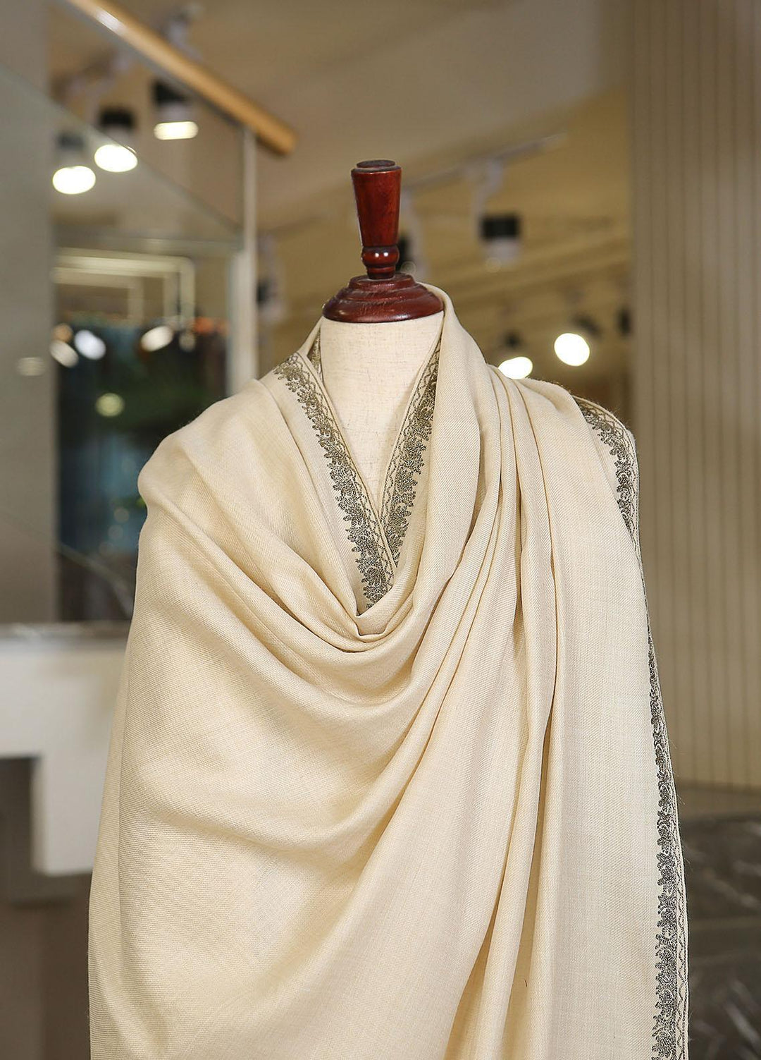 Sanaulla Exclusive Range  Pashmina  KPS 781 D-53 Fawn - Women Shawls