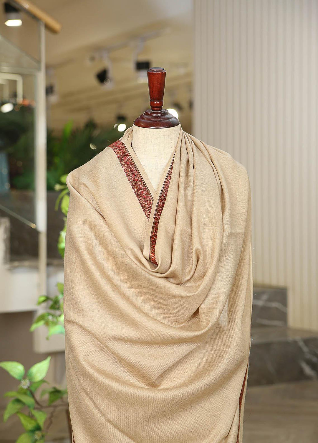 Sanaulla Exclusive Range  Pashmina  D-11 Fawn 01 - Women Shawls