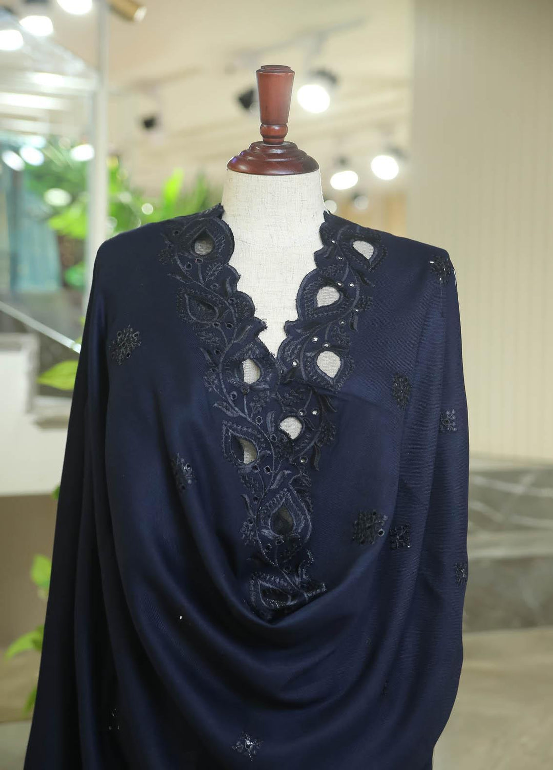 Sanaulla Exclusive Range  Pashmina  D-24 N Blue - Women Shawls