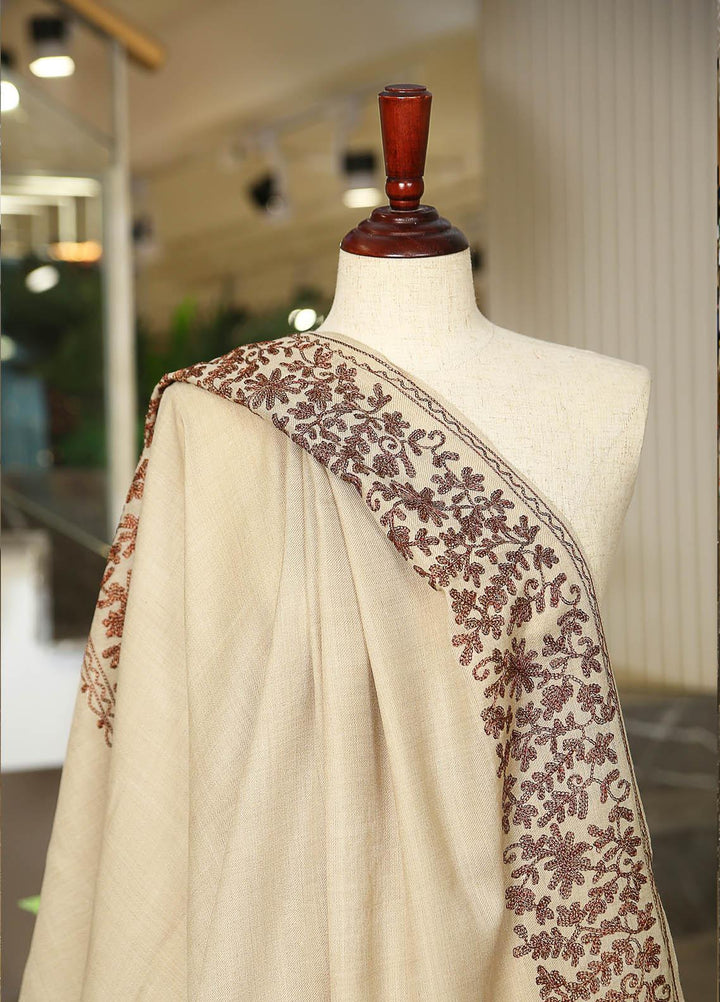 Sanaulla Exclusive Range  Pashmina  D-28 Beige - Women Shawls