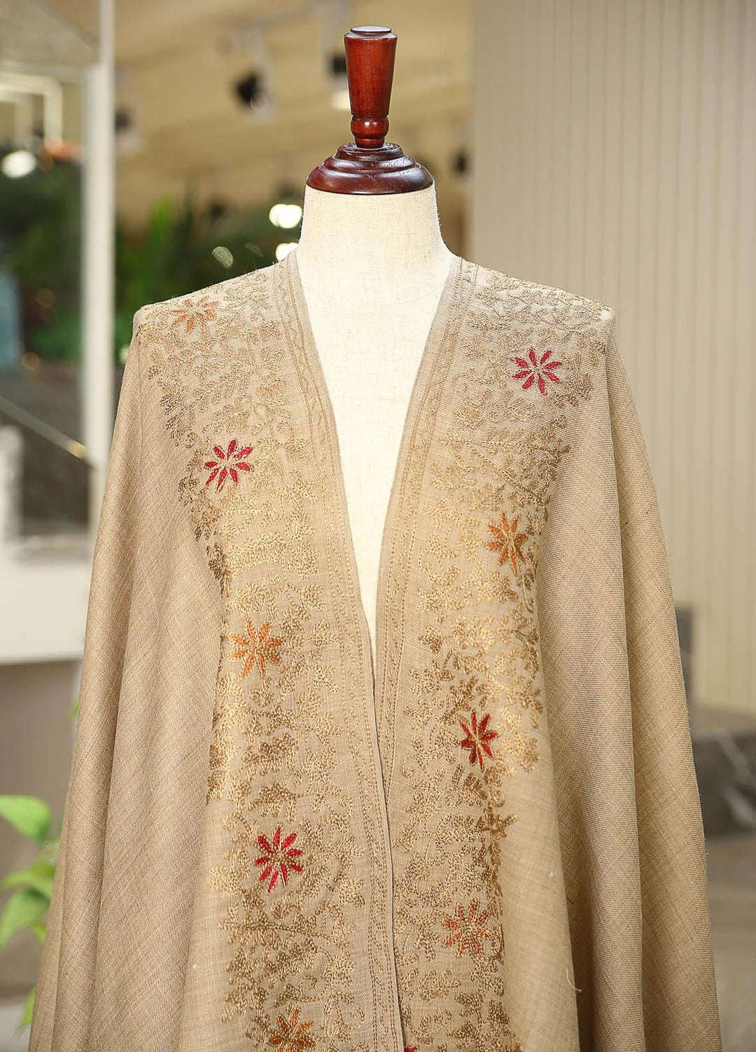 Sanaulla Exclusive Range  Pashmina  D-28 Brown 01 - Women Shawls