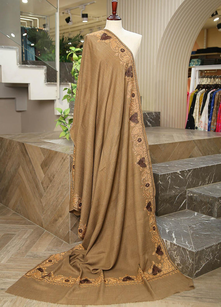 Sanaulla Exclusive Range  Pashmina  D-28 Brown 03 - Women Shawls