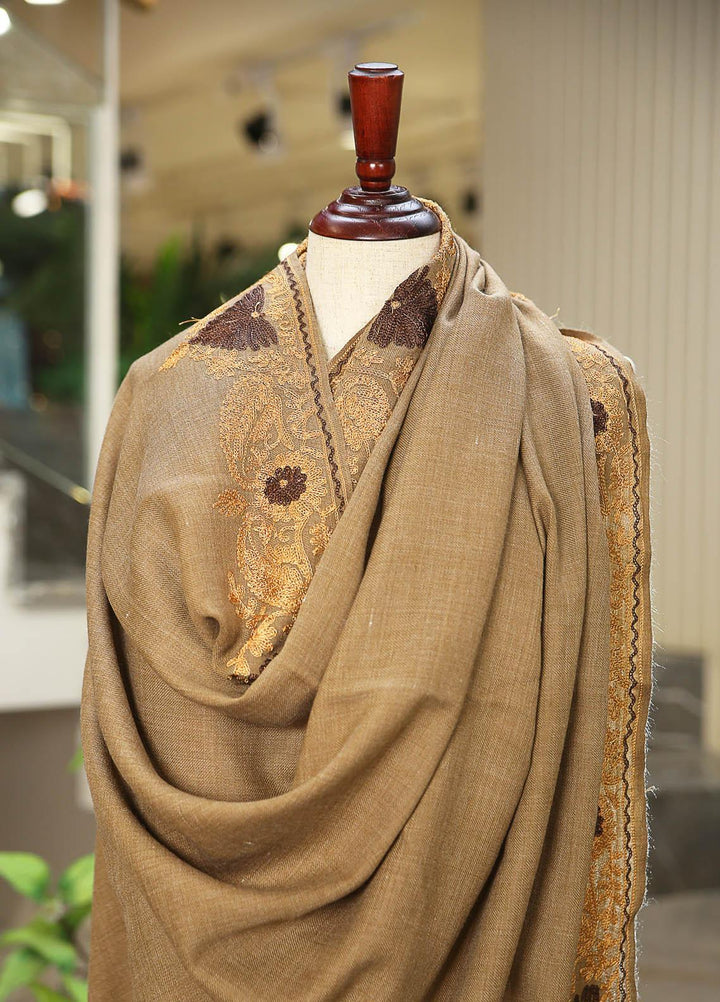Sanaulla Exclusive Range  Pashmina  D-28 Brown 03 - Women Shawls