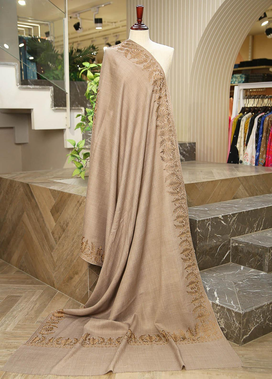 Sanaulla Exclusive Range  Pashmina  D-28 L Grey 01 - Women Shawls