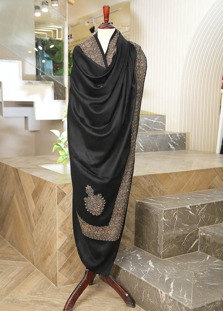 Sanaulla Exclusive Range  Pashmina  D-29 Black - Women Shawls
