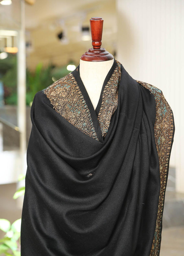 Sanaulla Exclusive Range  Pashmina  D-29 Black - Women Shawls
