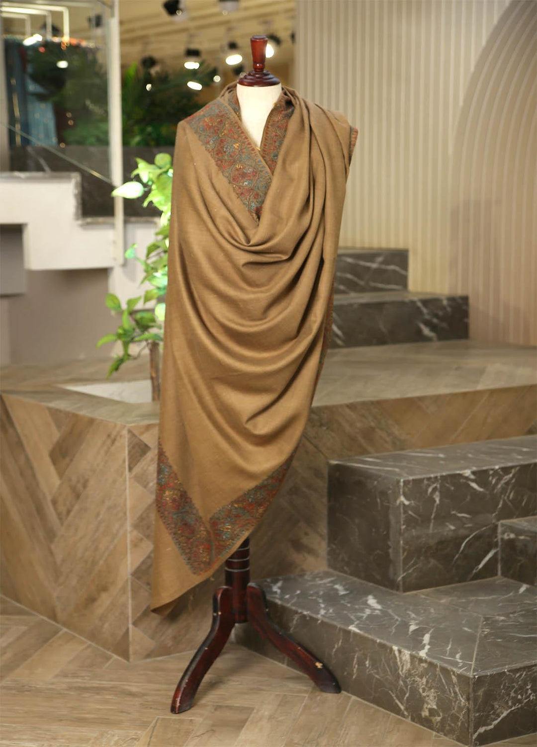 Sanaulla Exclusive Range  Pashmina  D-29 D Brown - Women Shawls