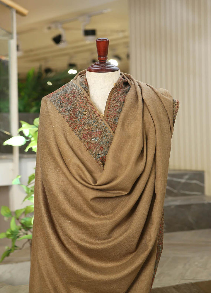 Sanaulla Exclusive Range  Pashmina  D-29 D Brown - Women Shawls