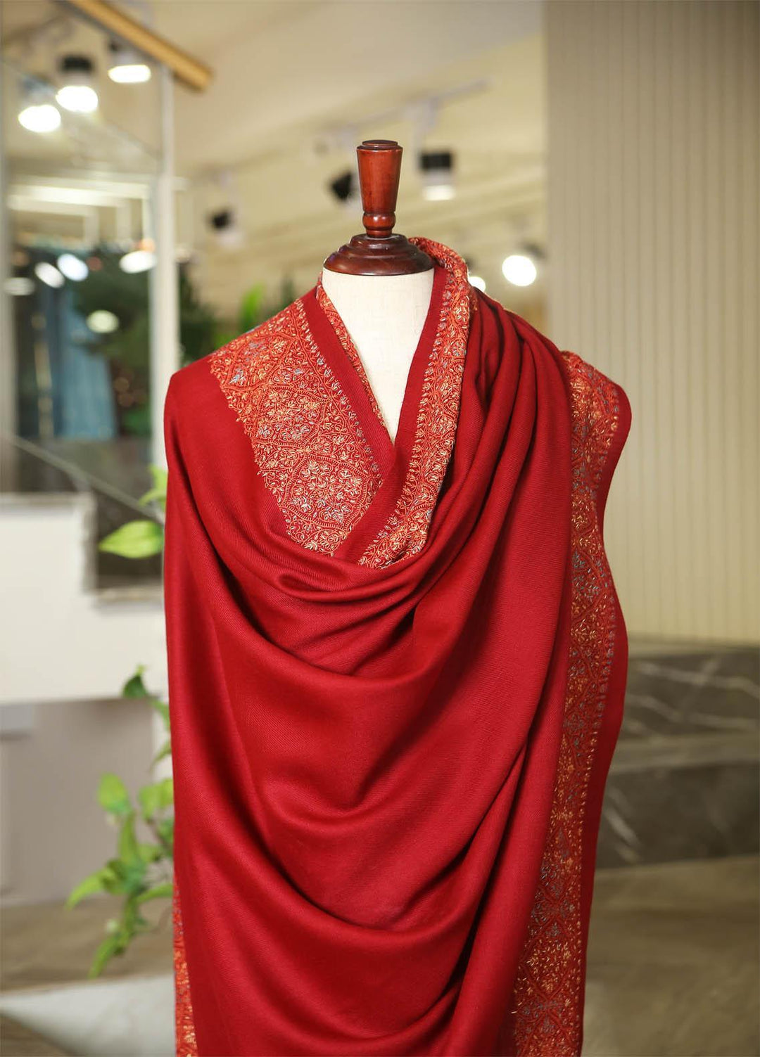 Sanaulla Exclusive Range  Pashmina  D-29 Maroon - Women Shawls