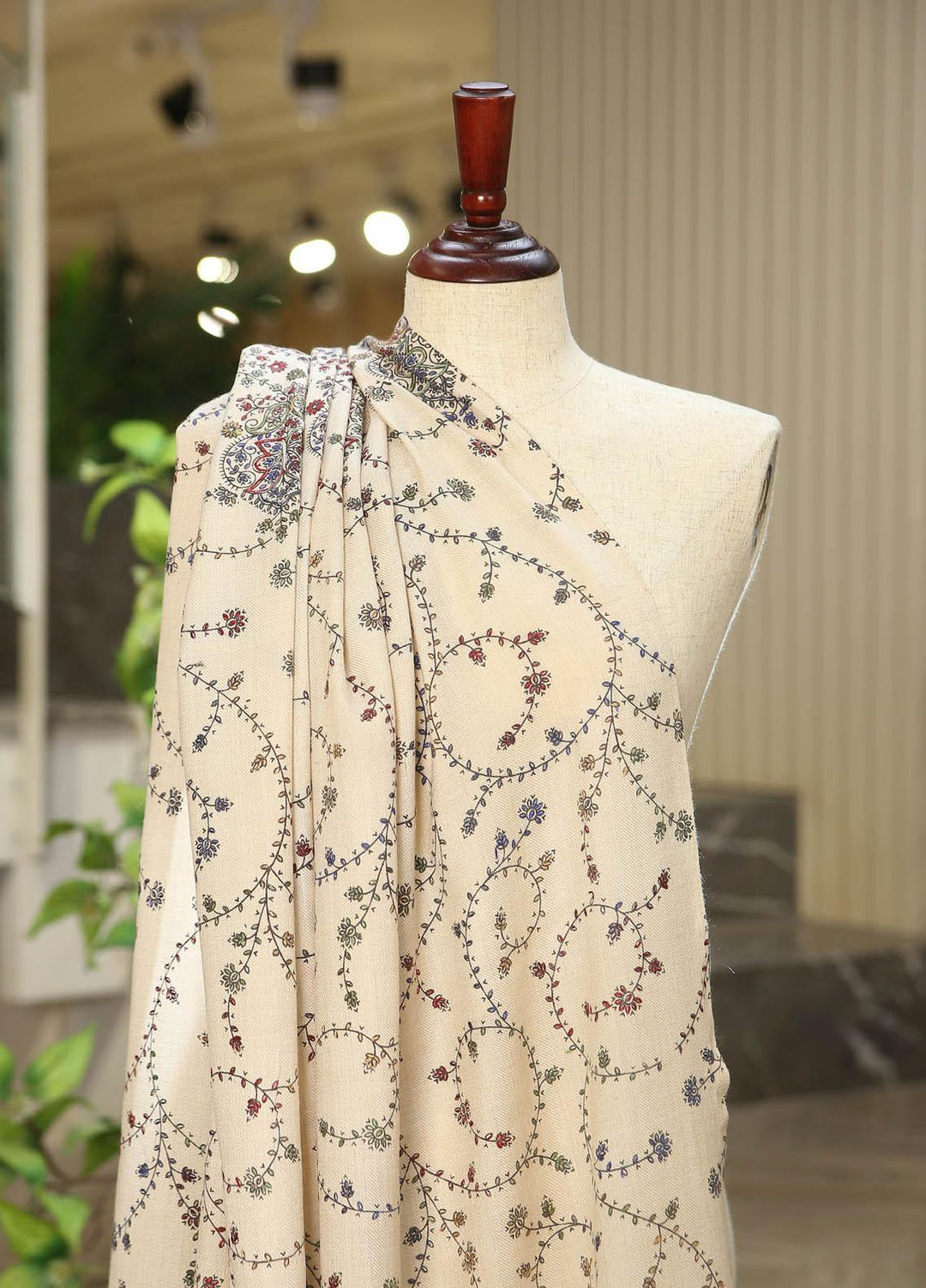 Sanaulla Exclusive Range  Pashmina  D-31 Fawn 01 - Women Shawls