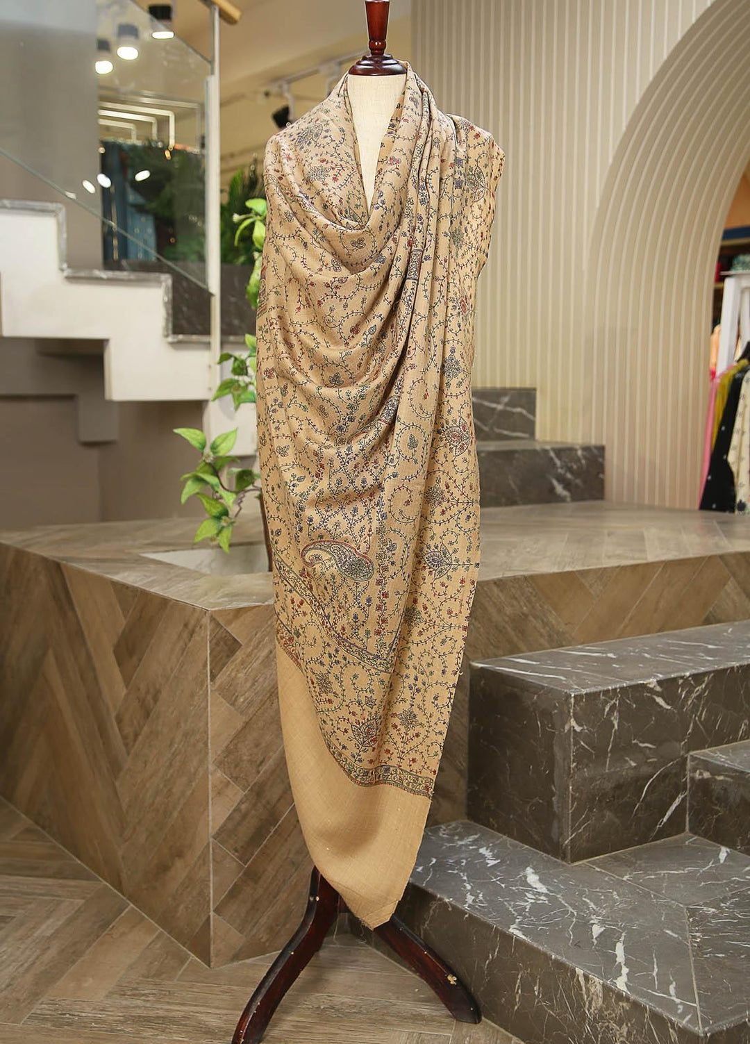 Sanaulla Exclusive Range  Pashmina  D-31 L Brown - Women Shawls