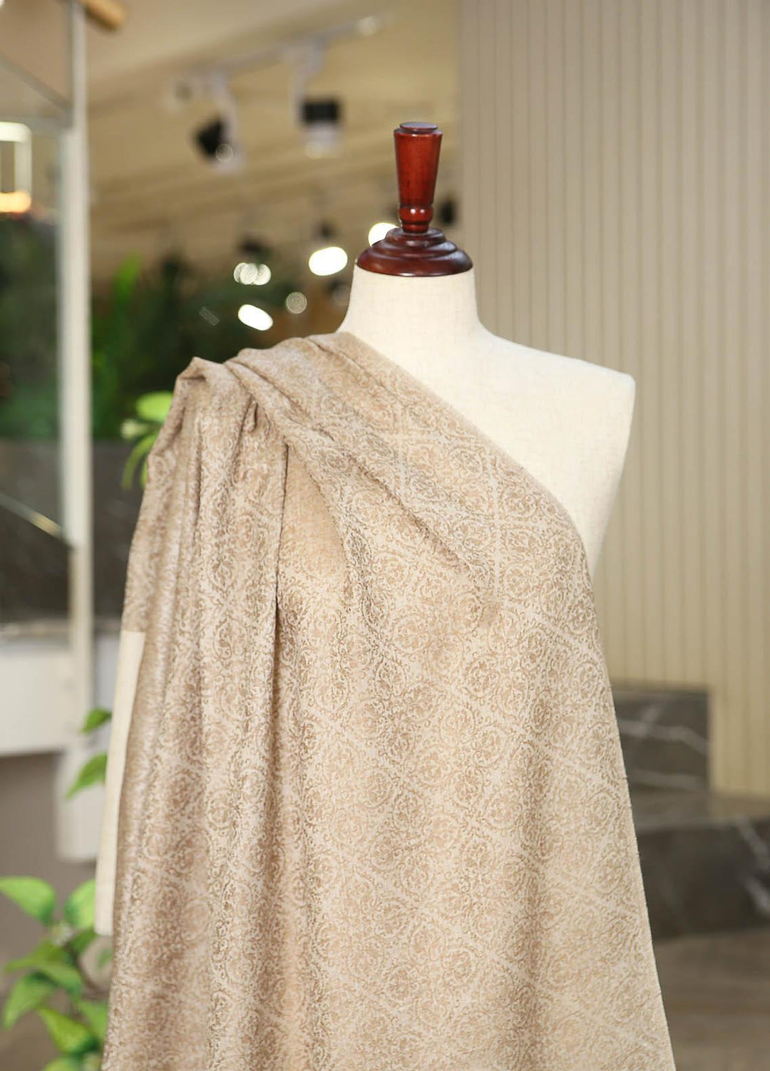 Sanaulla Exclusive Range  Pashmina  D-39 Fawn - Women Shawls