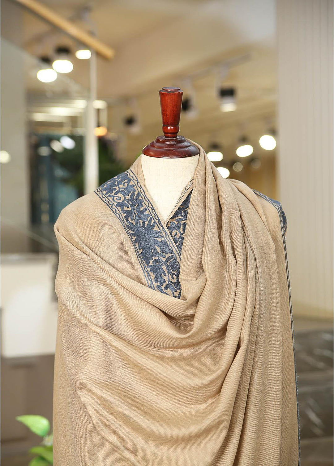 Sanaulla Exclusive Range  Pashmina  D-47 L Brown 02 - Women Shawls