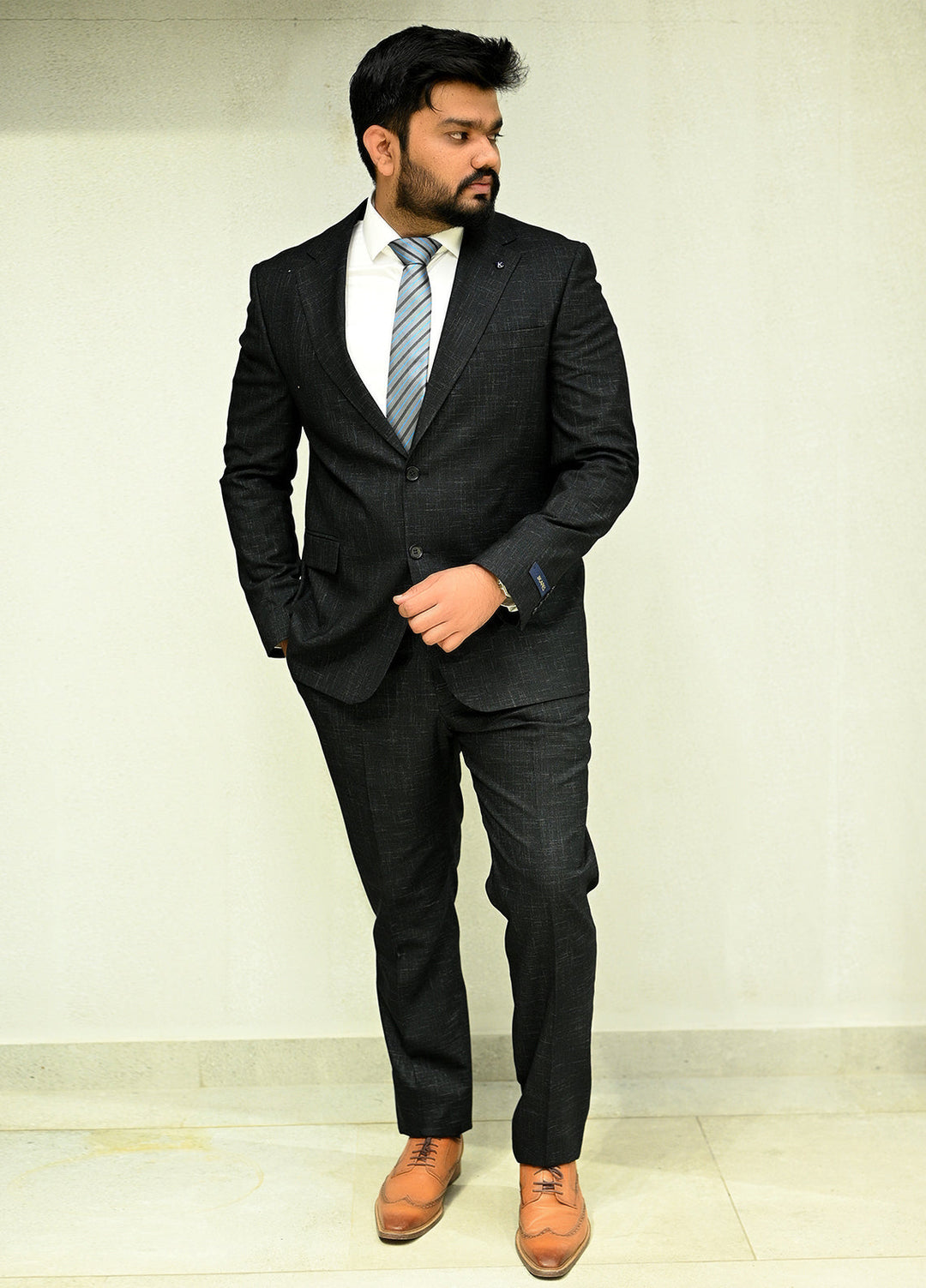 Sanaulla Exclusive Plain Cotton 2 Piece Suit 17301 Black