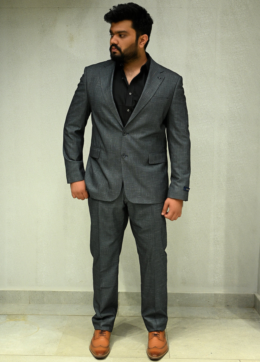 Sanaulla Exclusive Plain Cotton 2 Piece Suit 19075 Black