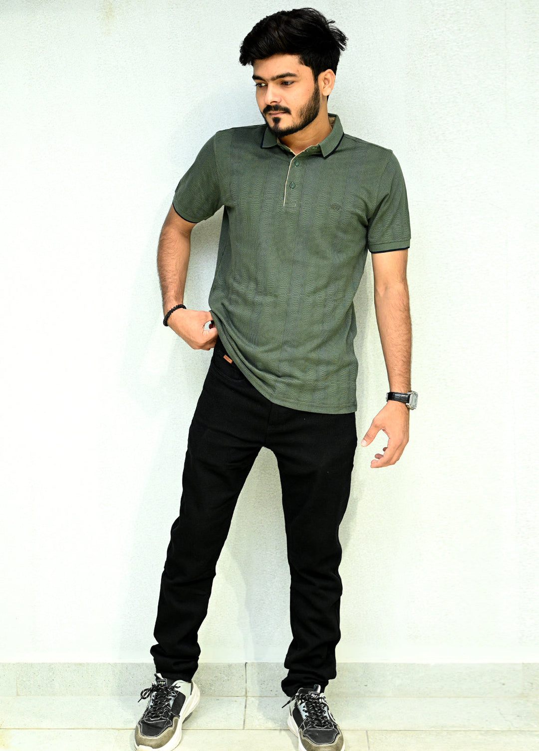 Sanaulla Exclusive Pret Casual Cotton Polo 2018 Dark Green