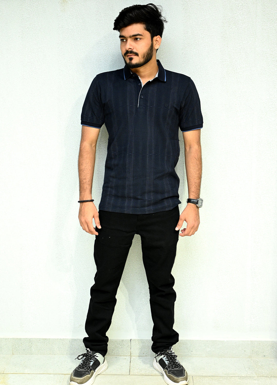 Sanaulla Exclusive Pret Casual Cotton Polo 2018 Navy