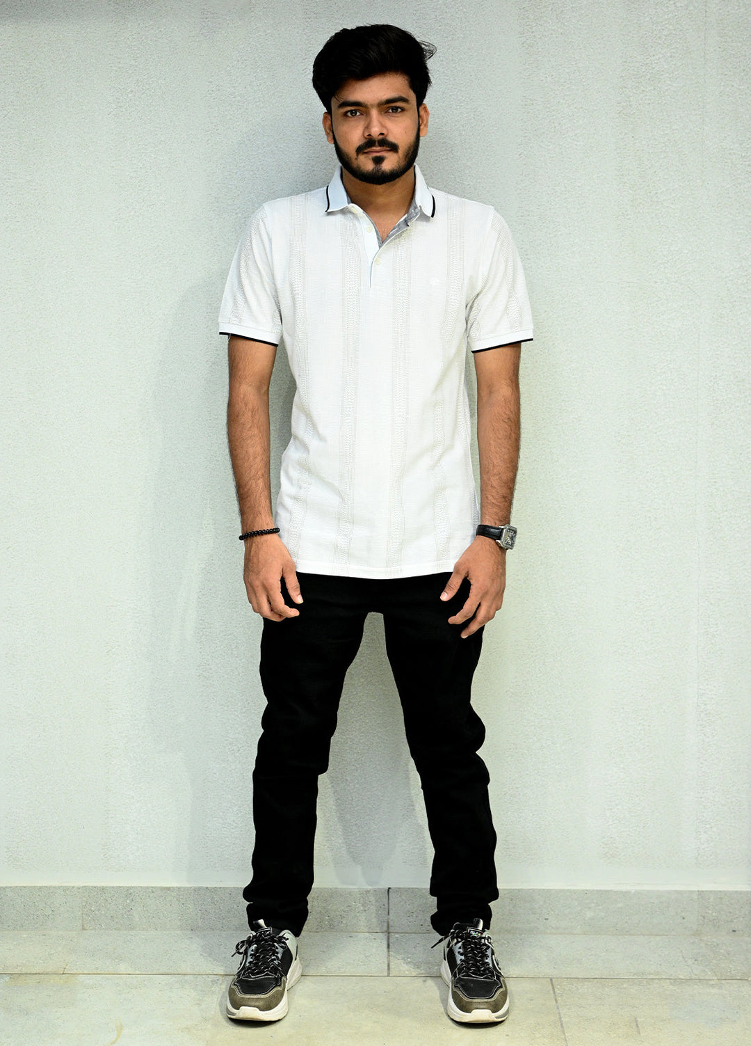 Sanaulla Exclusive Pret Casual Cotton Polo 2018 White