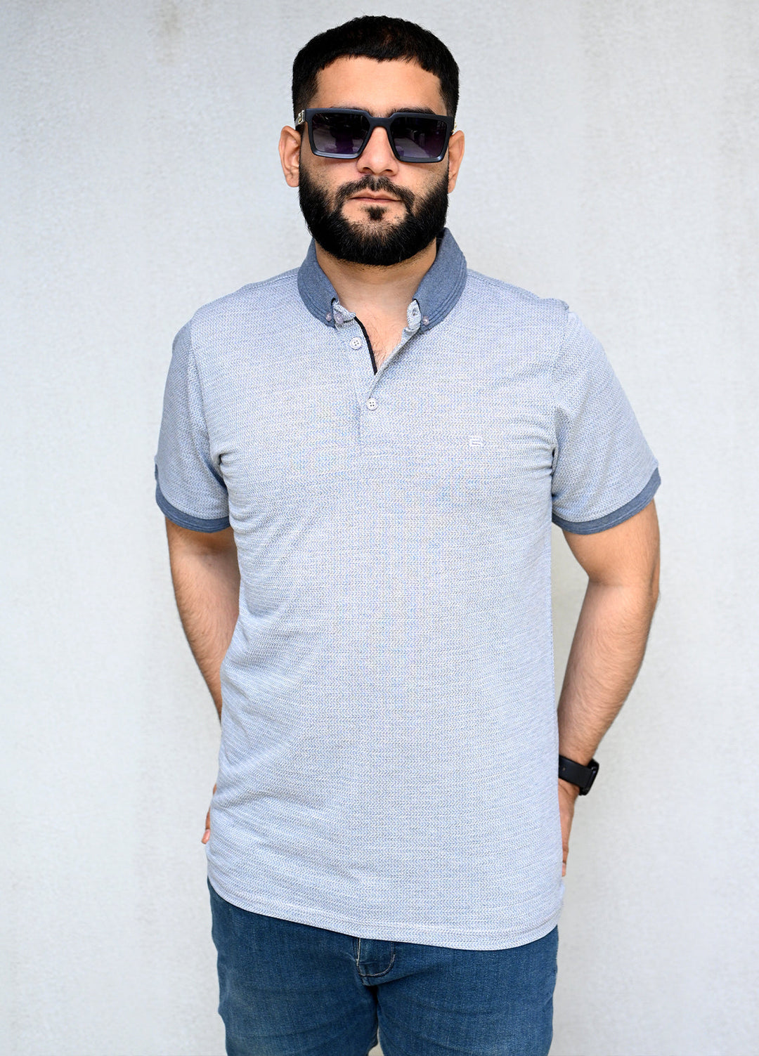 Sanaulla Exclusive Pret Casual Cotton Polo 2035 Blue