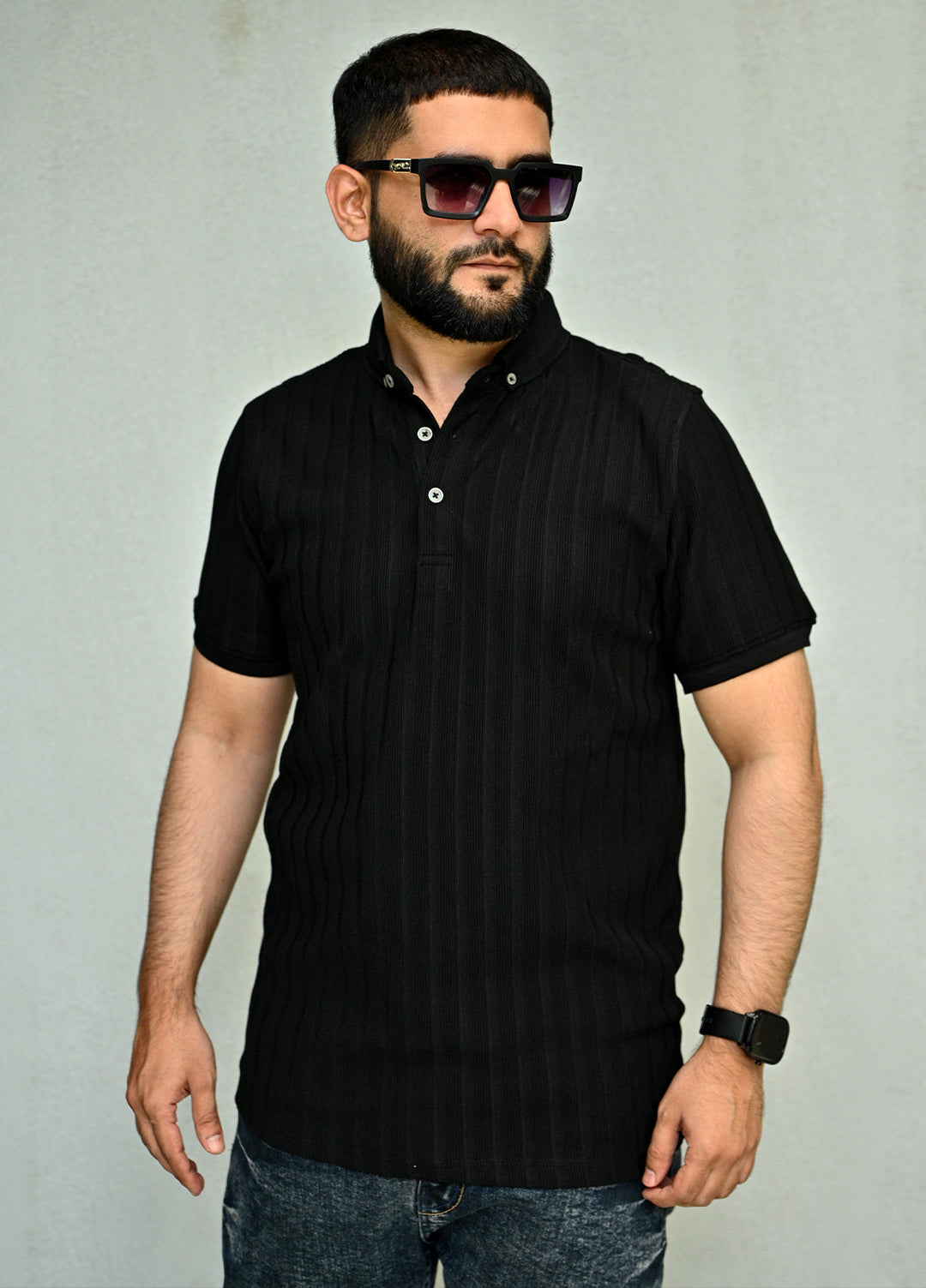 Sanaulla Exclusive Pret Casual Cotton Polo 2042 Black