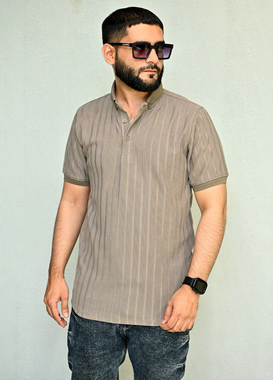 Sanaulla Exclusive Pret Casual Cotton Polo 2042 Dark Brown