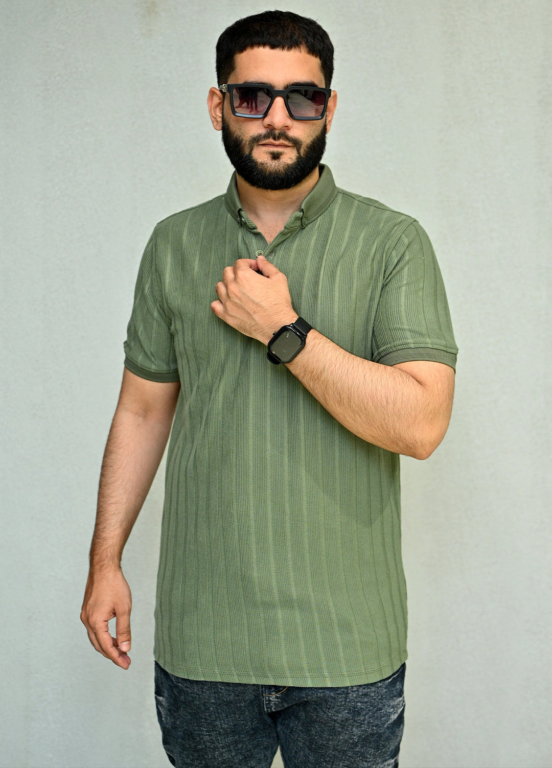 Sanaulla Exclusive Pret Casual Cotton Polo 2042 Green