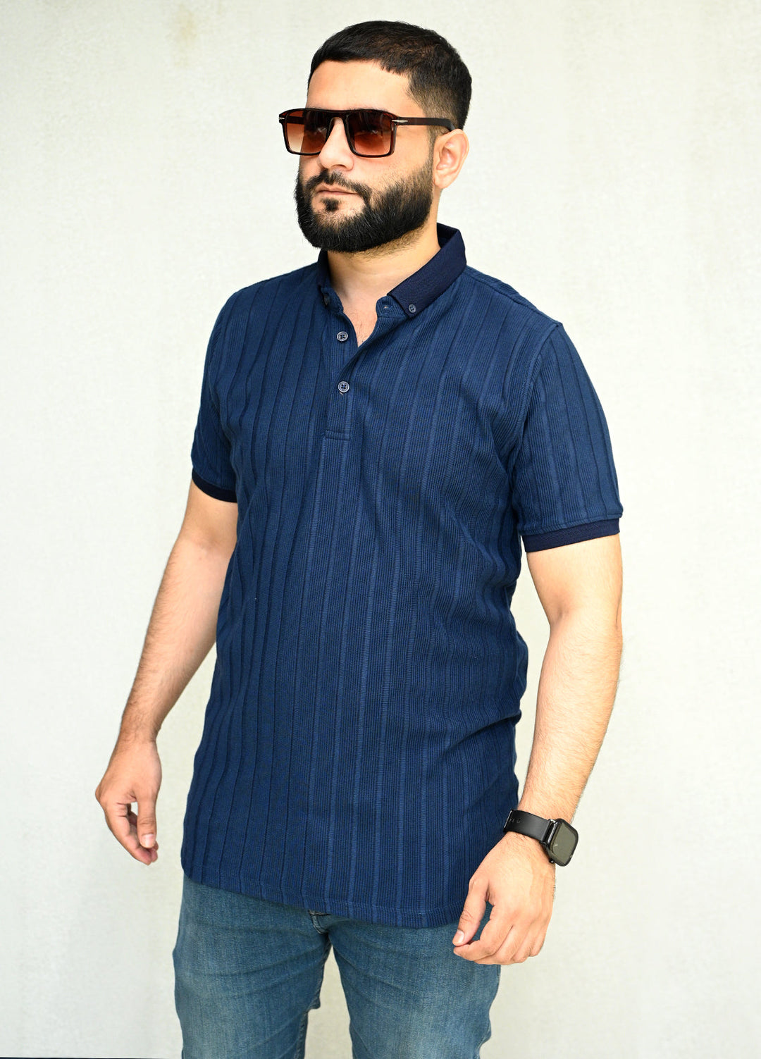 Sanaulla Exclusive Pret Casual Cotton Polo 2042 Navy Blue