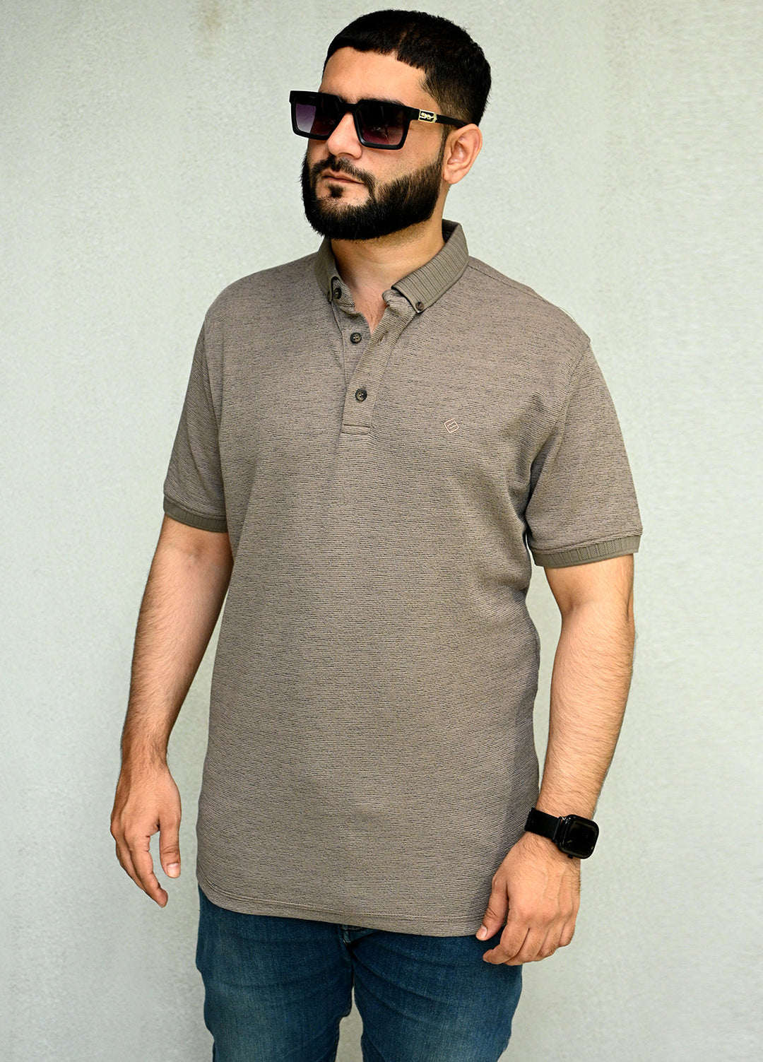 Sanaulla Exclusive Pret Casual Cotton Polo 2083 Dark Brown