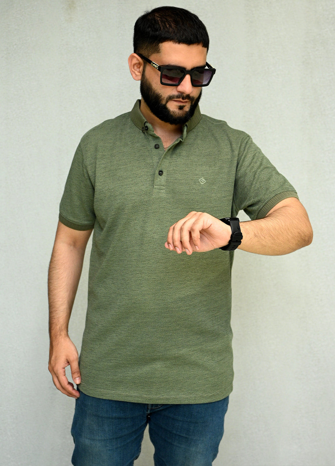 Sanaulla Exclusive Pret Casual Cotton Polo 2083 Green