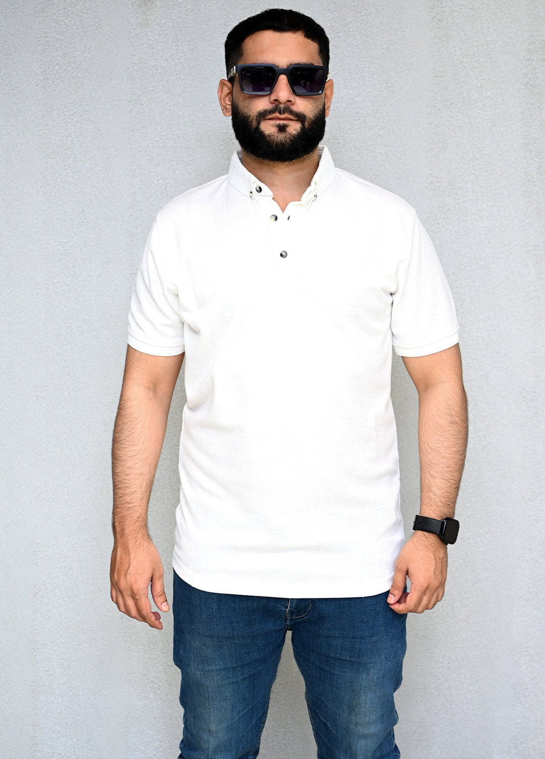 Sanaulla Exclusive Pret Casual Cotton Polo 2083 White