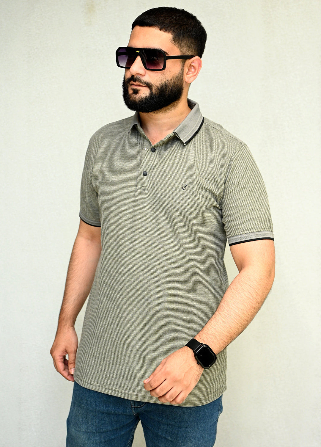 Sanaulla Exclusive Pret Casual Cotton Polo 8043R-2 Green