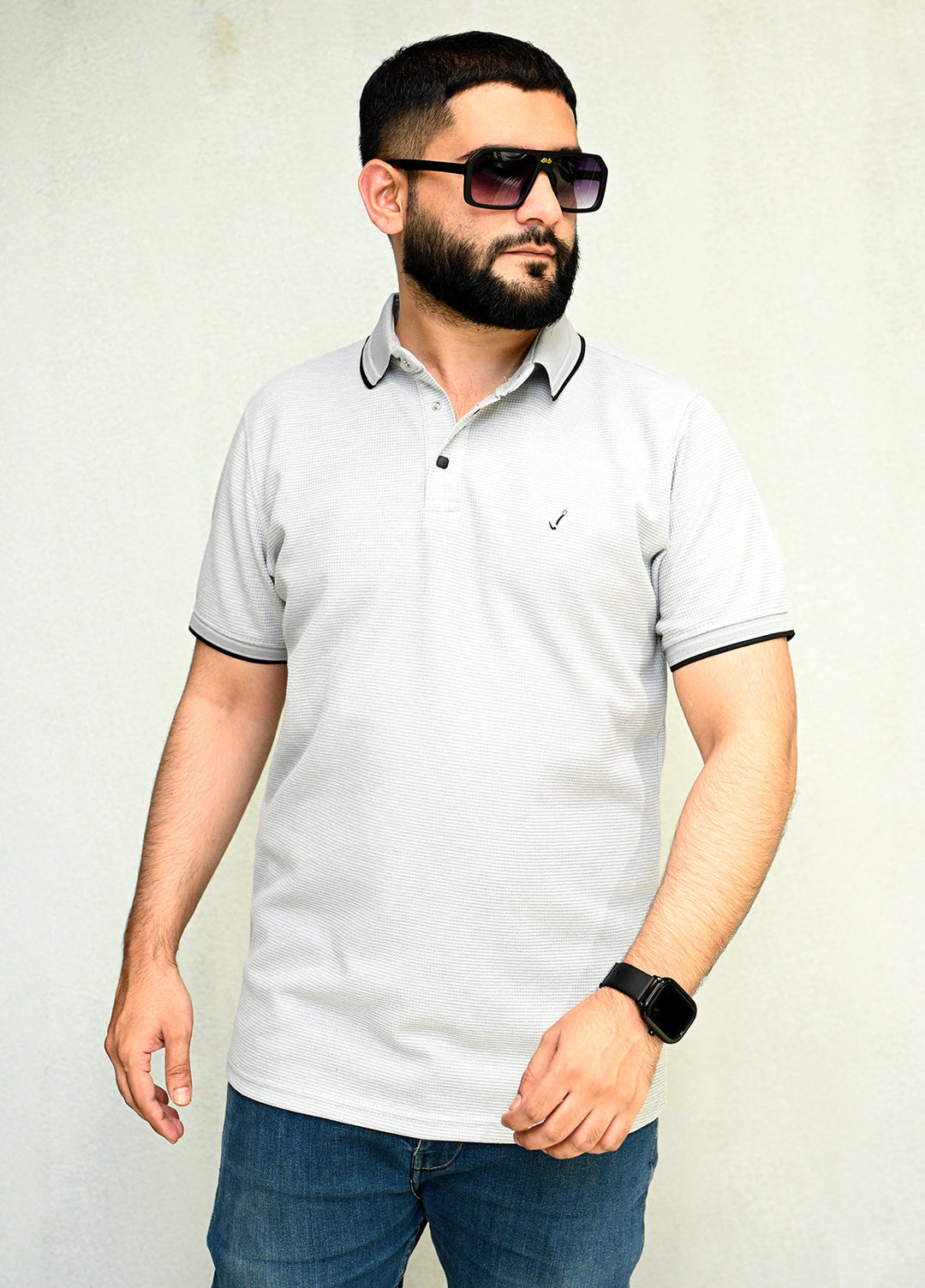 Sanaulla Exclusive Pret Casual Cotton Polo 8043R-2 Grey