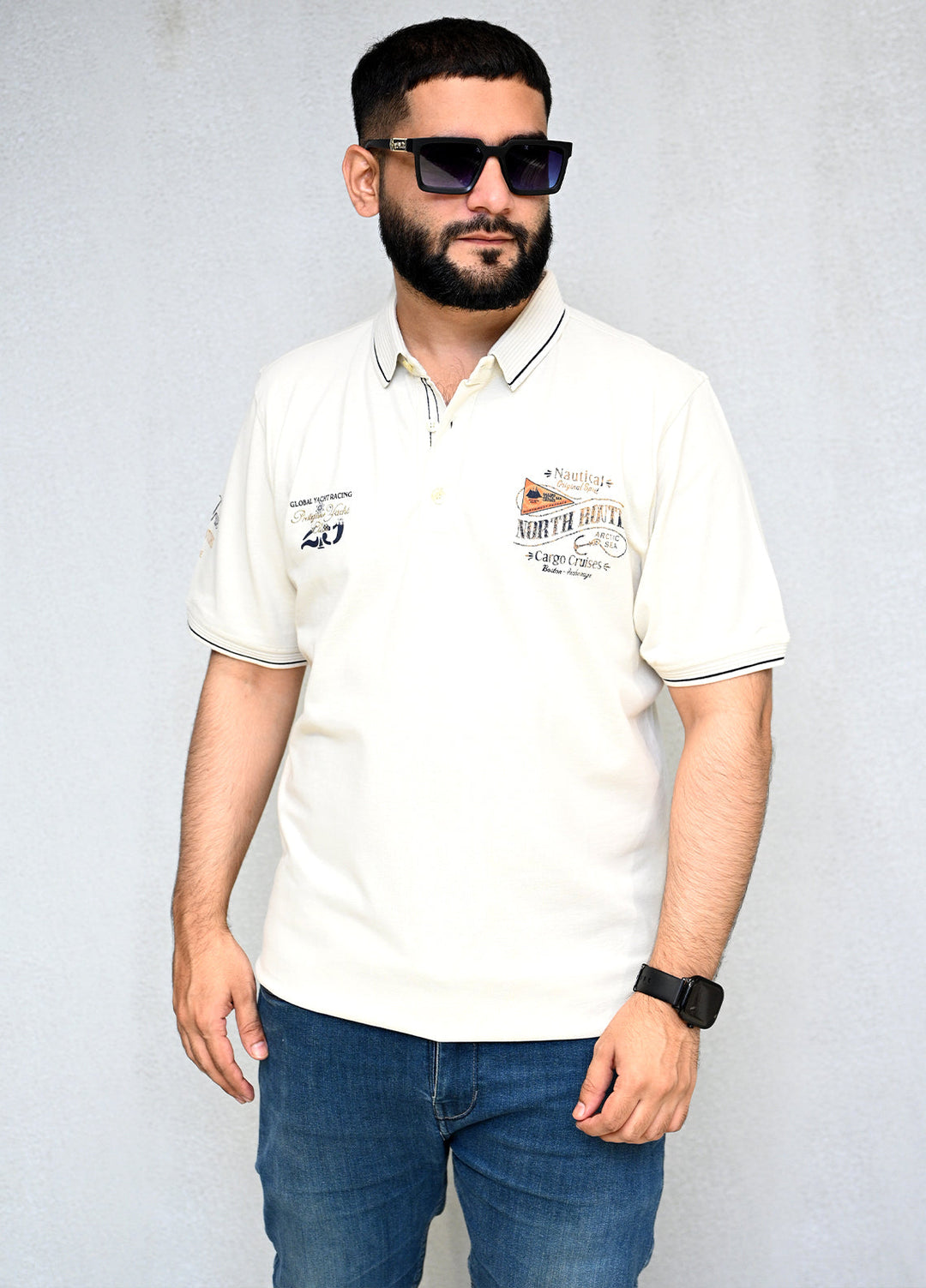 Sanaulla Exclusive Pret Casual Cotton Polo 8129 Cream