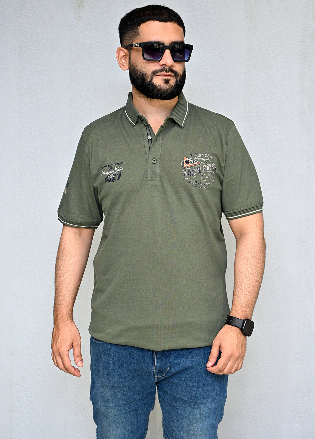 Sanaulla Exclusive Pret Casual Cotton Polo 8129 Green