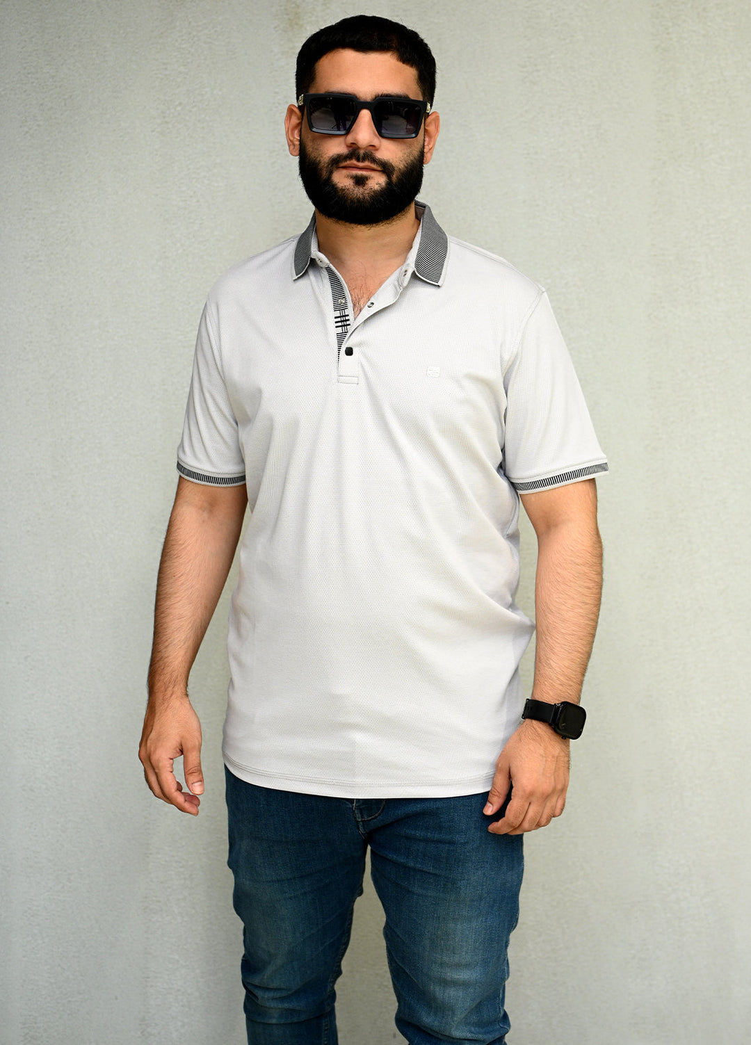 Sanaulla Exclusive Pret Casual Cotton Polo 8142 Grey