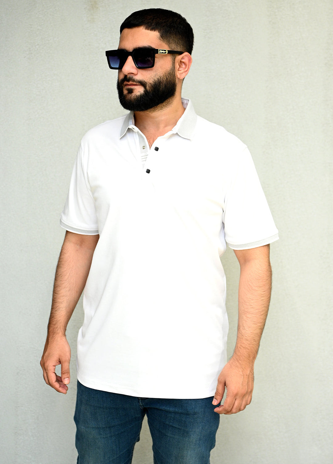 Sanaulla Exclusive Pret Casual Cotton Polo 8142 White