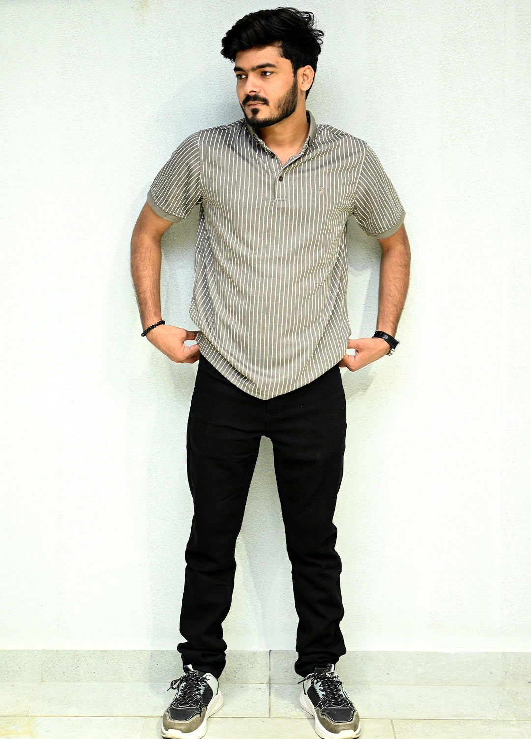 Sanaulla Exclusive Pret Casual Cotton Polo 8152 Brown