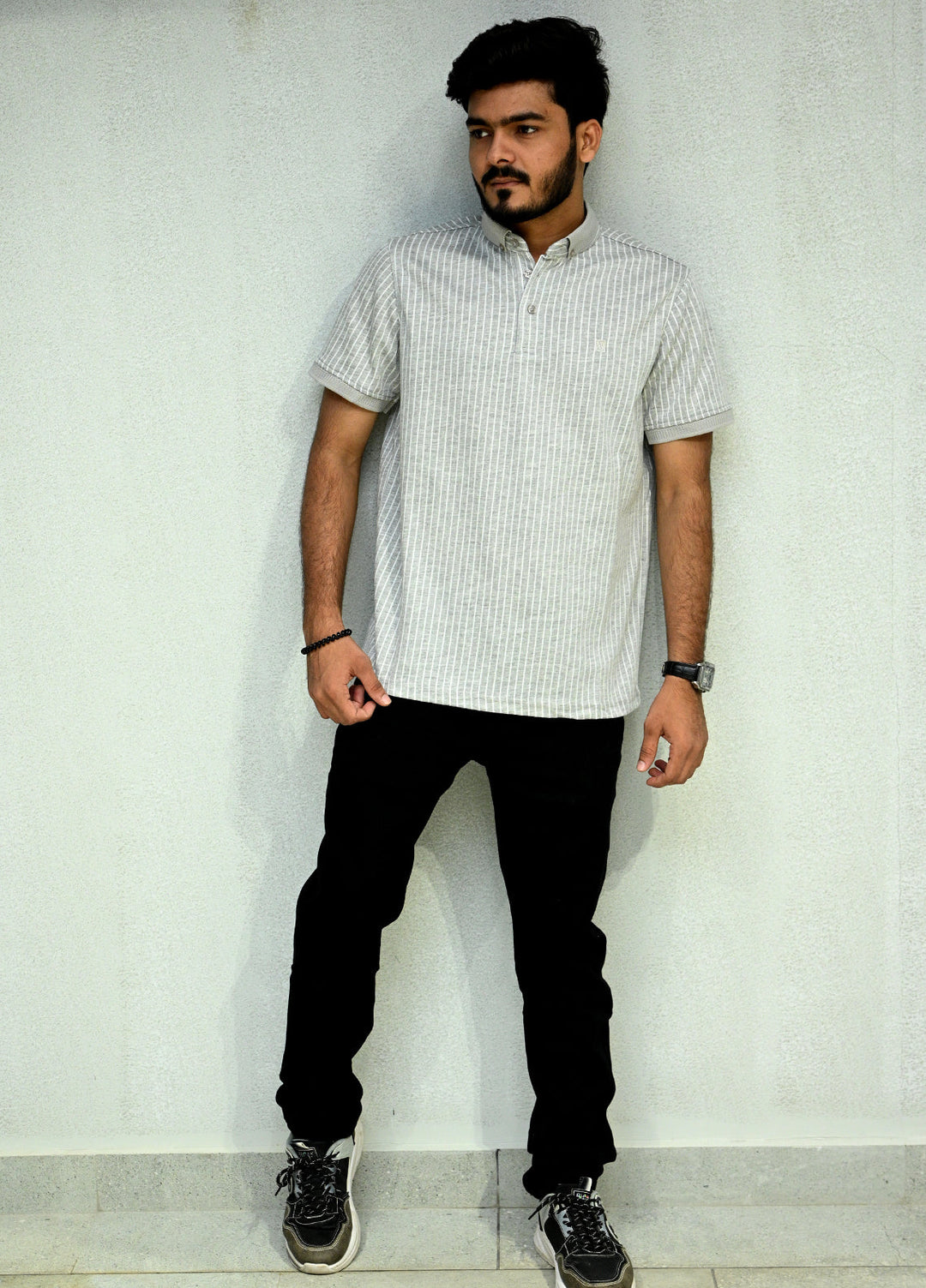 Sanaulla Exclusive Pret Casual Cotton Polo 8152 Grey