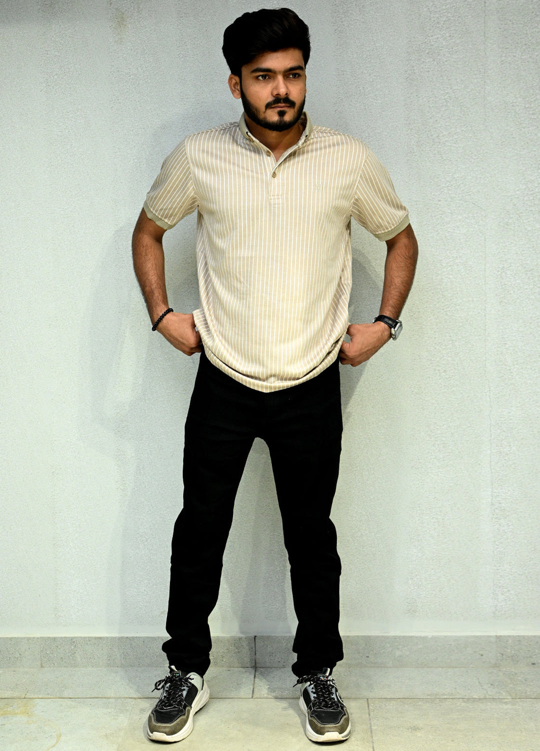 Sanaulla Exclusive Pret Casual Cotton Polo 8152 Light Brown