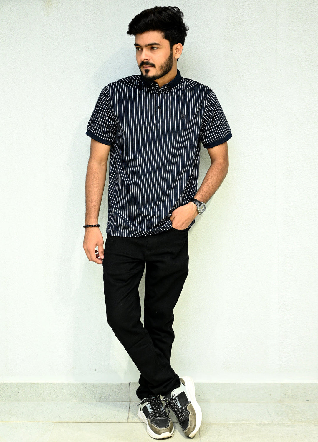 Sanaulla Exclusive Pret Casual Cotton Polo 8152 Navy