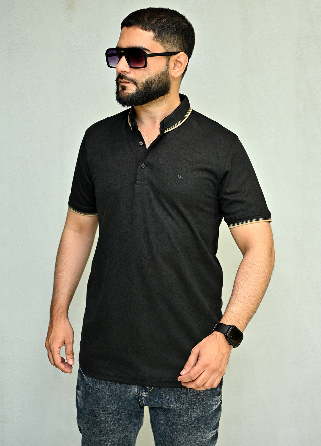 Sanaulla Exclusive Pret Casual Cotton Polo 8180 Black