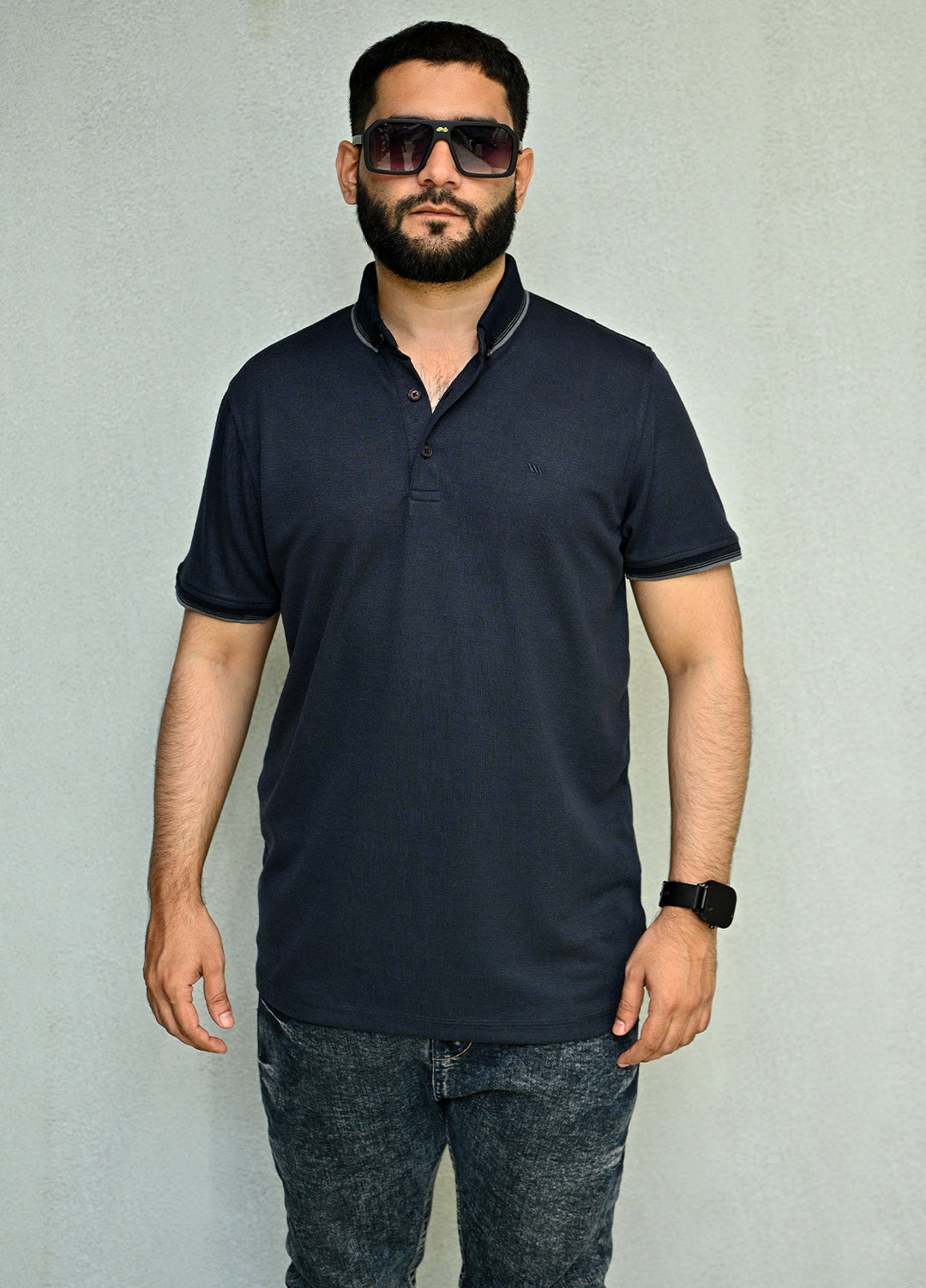 Sanaulla Exclusive Pret Casual Cotton Polo 8180 Navy