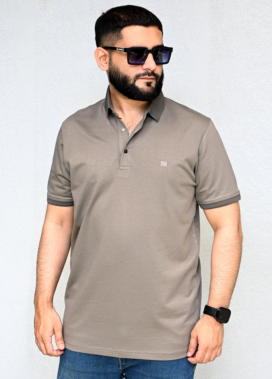 Sanaulla Exclusive Pret Casual Cotton Polo 8183 Dark Grey