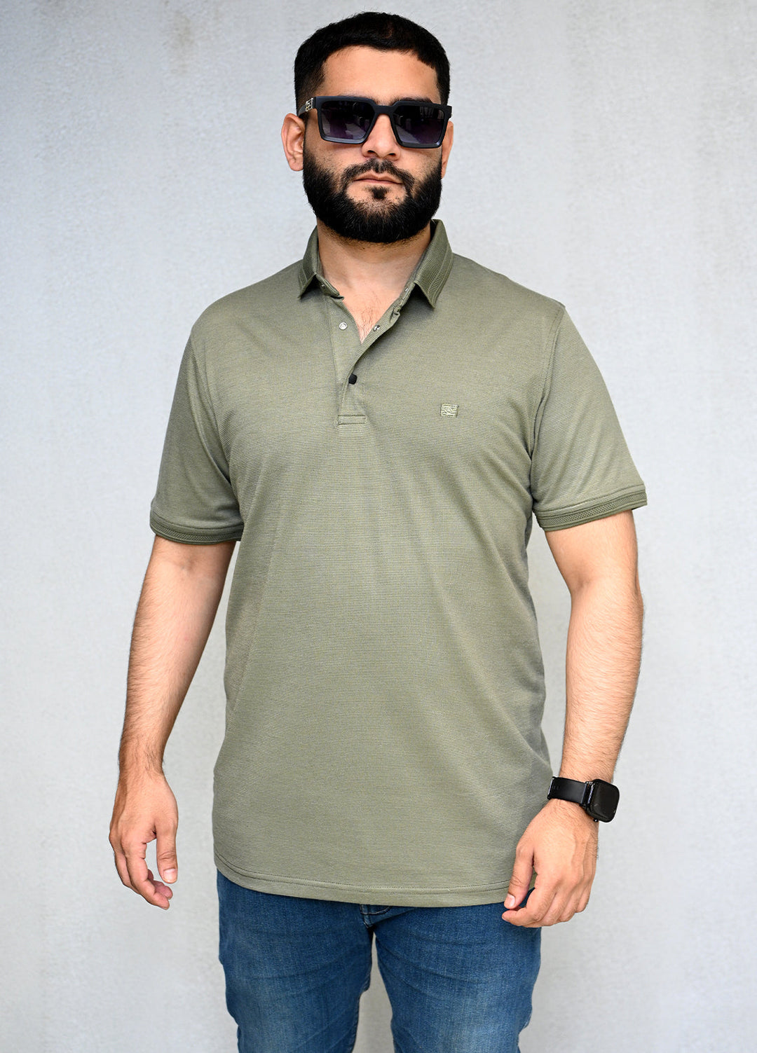 Sanaulla Exclusive Pret Casual Cotton Polo 8183 Green
